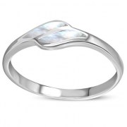 Mother of Pearl Shell Silver Ring, r475